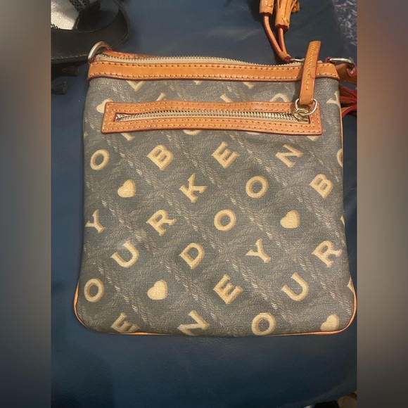 Dooney & Bourke Brown and Gray Vintage Crossbody Bag Purse - Picture 9 of 12